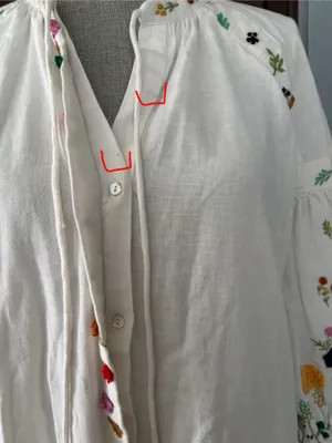 Zara white long floral embroidered tunic (dress) *no sash belt* thumbnail 4