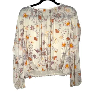 Free People Wildflower Honey Floral Cream Blouse Size Small thumbnail 8