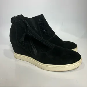 Sofft Bellview black suede‎ wedge sneakers booties women’s size 10 casual thumbnail 2