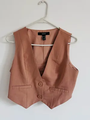 Forever 21 Dusty Rose Tailored Vest Y2K 2000s Coquette 90s Minimalist thumbnail 3
