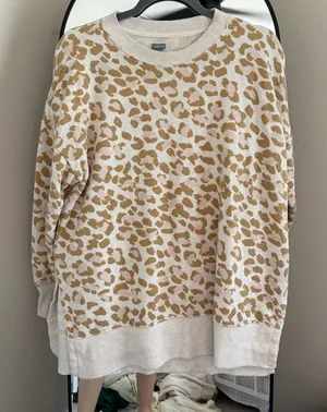 Aerie Tan and Cream Leopard Print Sweater thumbnail 1