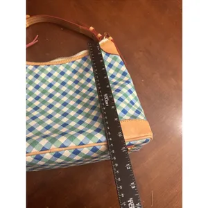 DOONEY & BOURKE Zip Satchel Green Plaid Medium Purse HandBag thumbnail 14
