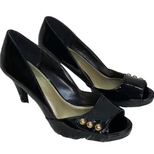 Dexter Patten Black Heels with Gold Buttons 8 thumbnail 1