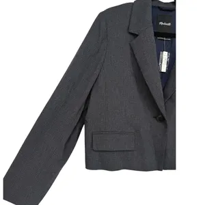 NWT Madewell Women's Sutter Crop Blazer Jacket Grey Italian Fabric NM509 Size XL thumbnail 12