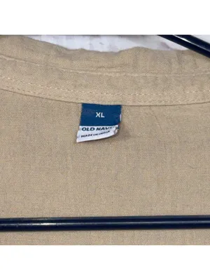 Old Navy XL Beige Long Sleeve Button-Up Shirt thumbnail 5
