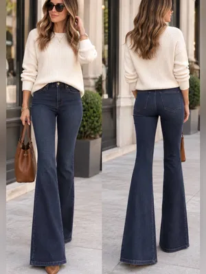 💥FRAME Le One Flare Jeans Dark Indigo Adaptive Stretch Sz 2 Fits 29-34 🧡 thumbnail 2