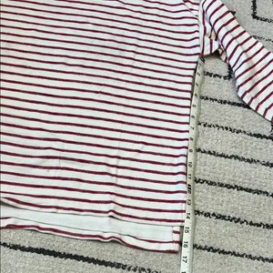 J. Crew Red and White Striped Long Sleeve Top thumbnail 3