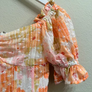 Sabo Skirt Genevive Corset Floral Mini Dress Size Small Offshoulder Ruffle Coquete thumbnail 7