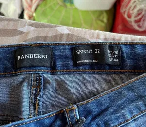 Ranbeeri NWT embroidered fringed cropped skinny jeans thumbnail 6