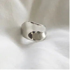 Sterling Silver 925 Abstract Wide Band Ring Size 7 thumbnail 7