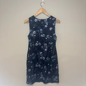 VINTAGE 90s Y2K Women’s Mini Sleeveless‎ Navy Floral Dress Size 11/12 thumbnail 2