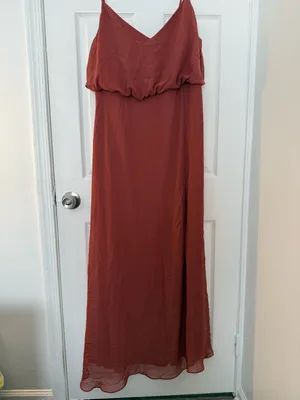 Birdy Grey Rust Spaghetti-Strap Maxi Dress with Side Slit thumbnail 4