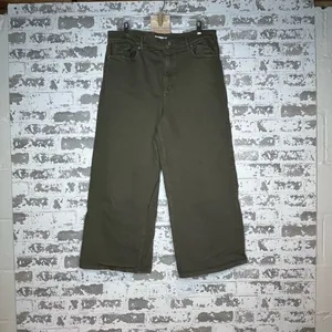 Loft | women wide leg green denim jeans thumbnail 7