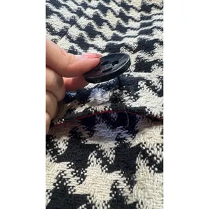 rue21 Womens Houndstooth Double Breasted Pea Coat Black White Wool Blend XL‎ thumbnail 10