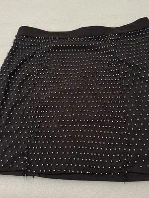NBD Black Beaded Mesh Mini Skirt thumbnail 2