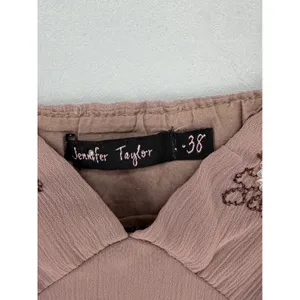 Jennifer Taylor Camisole Women 38 Mauve Embroidered Sequin Asymmetrical‎ Top thumbnail 4