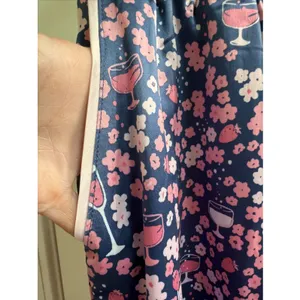 Munki Munki Women's Pajamas Sz S Satin Floral Wine Mimosa Champagne Sleep Set PJ thumbnail 7