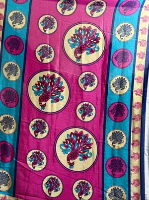 Women's Silk saree Jolly Silks Blue Pink New thumbnail 1