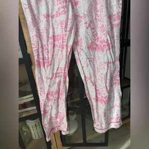 Vintage 2005 y2k Victoria’s Secret pink low rise pajamas pants graffiti elastic thumbnail 6