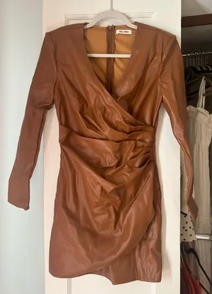 Day + Moon Brown Leather Dress thumbnail 1