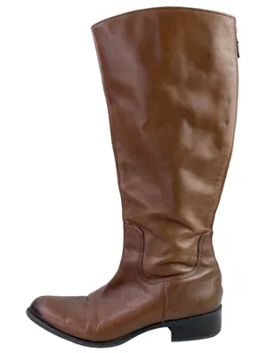 Franco Sarto Womens Brown Leather Zip Up Almond Toe Knee-High Tall Boots Size 10 thumbnail 1