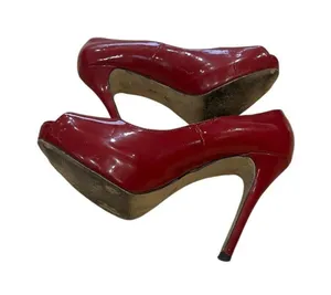 Chase + Chloe Red Peep Toe Heels Women thumbnail 1