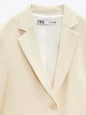 ZARA Cream Two-Button Tailored Blazer thumbnail 2