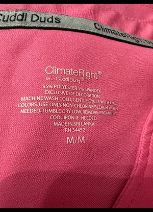 Climate Right by Cuddl Duds Pink Short sleeve Scrub - Size Medium thumbnail 5