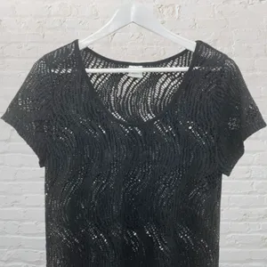 Alexa & Stella Black Crochet Mesh Swim Cover-Up Dress L Beachy Summerdress Chic thumbnail 6