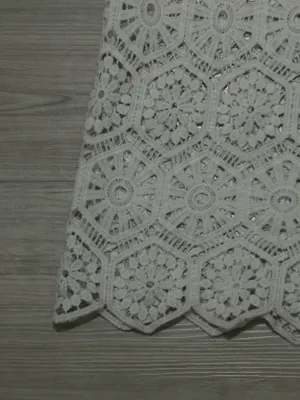 White Crochet Maxi Swim Cover Up Skirt Women’s Small thumbnail 4