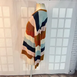 Madewell Thompson Heather Fawn Pocket Rainbow Stripe Pullover Sweater Size Small thumbnail 9