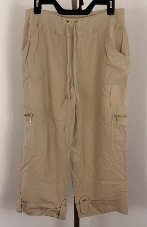 Zenergy by Chico’s beige cargo capri pants thumbnail 1