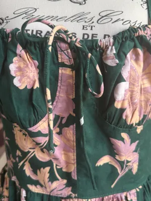 Free People Laters Baby Midi Dress Jade green floral print cottage core thumbnail 5
