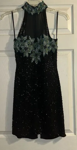 Alyce Designs‎ Silk Beaded Formal Mini Dress Size 8 Floral Design thumbnail 1