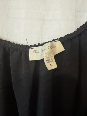 See You Monday Black Puff Sleeve Dress – Size L thumbnail 3