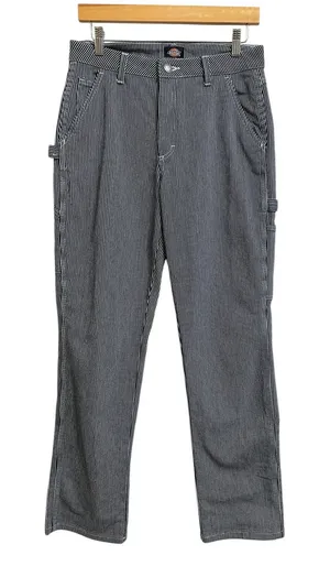 Dickies women's relaxed‎ fit hickory stripe carpenter pants size 27R thumbnail 1
