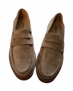 Anne Klein Akaeverly Women's Taupe Suede Loafers Slip-On Comfort Size 6M thumbnail 1