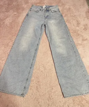 H&M Jeans Women 2 Blue Denim Wide Leg Mid Rise Zip Fly Cotton Blend Size 0 Bin11 thumbnail 1