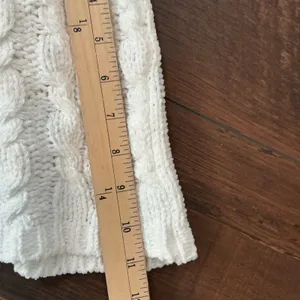 POL Cable Knit Oversized Sweater White Crew Neck Cropped JST371B PLUS Size 1X/2X thumbnail 6