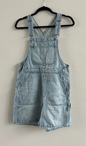 Madewell Oversize Denim Carpenter Shortalls Size Small NEW thumbnail 1