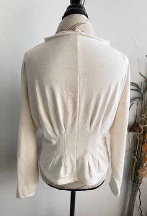 Pilcro Anthropologie Womens Cream Heathered‎ Corset Waist Top OB1581050 Size M thumbnail 1