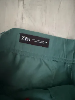 Zara Wide-Leg Green Chinos thumbnail 4