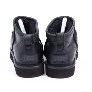 UGG Classic Ultra Mini Leather Boot Womens Size 6‎ Black 1117534 Ankle Booties thumbnail 2