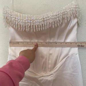 House of CB 'Nalita'‎ Vintage Cream Embellished Strapless Midi Dress NWOT Size M thumbnail 9