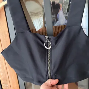 ALO sports bra airlift fast zip up o-ring square neck crop top workout thumbnail 7
