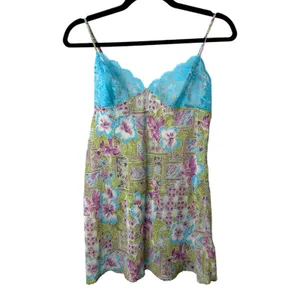 Victoria's Secret Vintage 2000 Y2K Lace Floral Babydoll Slip Dress Medium NEW thumbnail 3