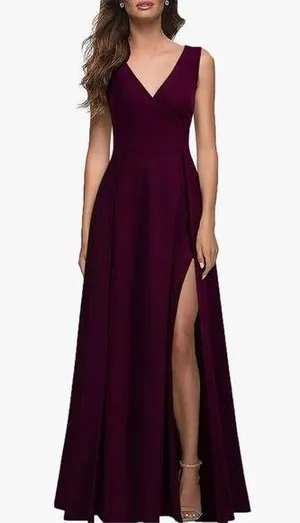 NEW Sleeveless Split Formal Dress Cocktail Party Maxi Dress M thumbnail 1