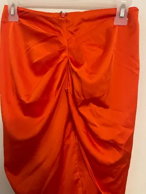 Oh Polly Bright Orange Satin Skirt with a Top thumbnail 12