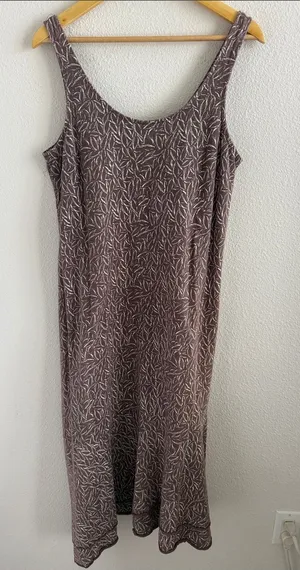 Fresh Produce Sleeveless Brown Printed Maxi Dress 100% Cotton Women's Large thumbnail 1