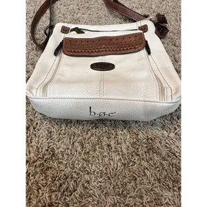 BOC Born Concept Crossbody Handbag Cream Brown Zip Top‎ Organizer Purse Bag thumbnail 3